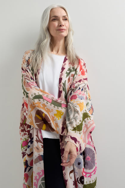 Grande Suzani Print  Kimono