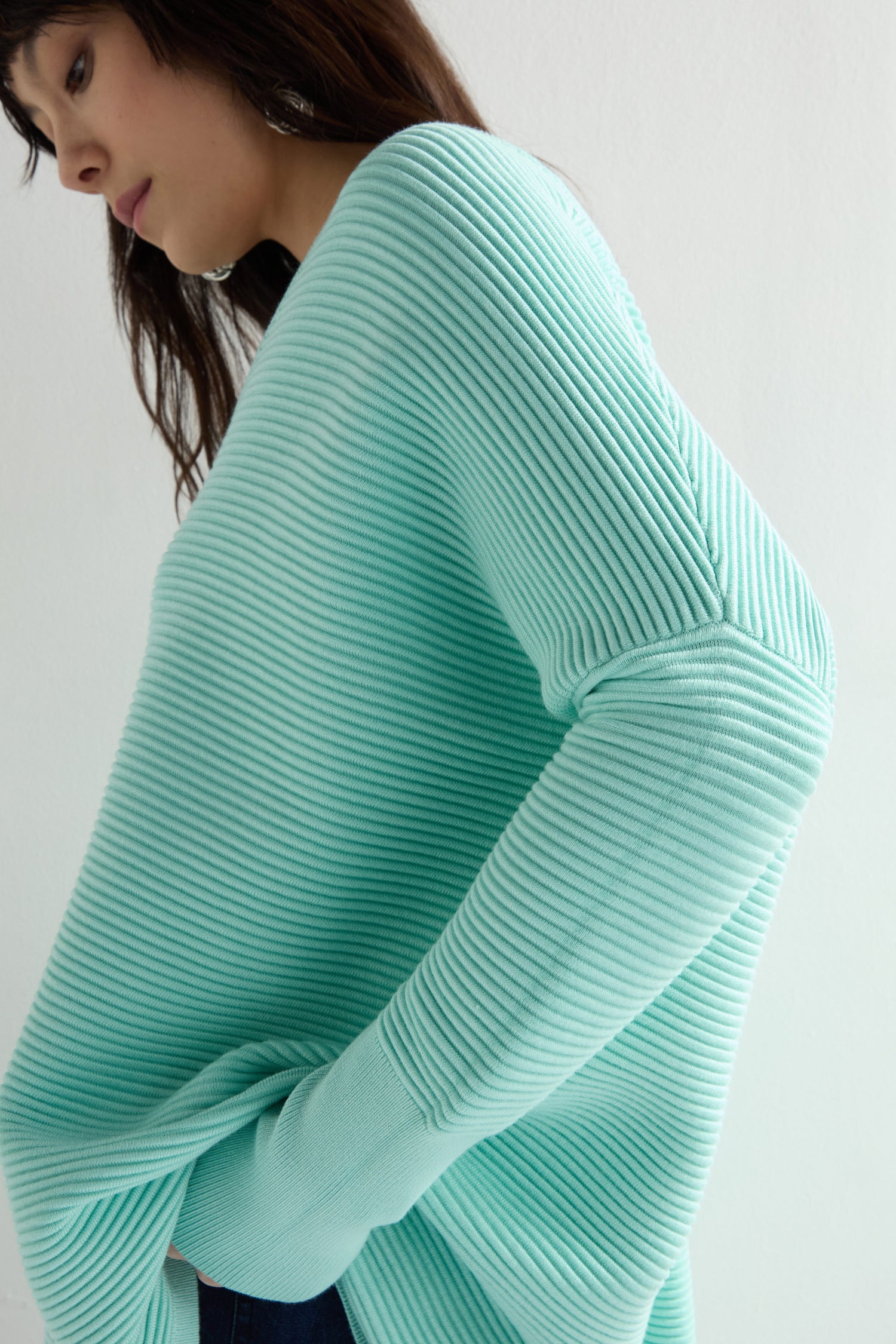 V Neck Ribbed Jumper