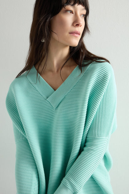 V Neck Ribbed Jumper