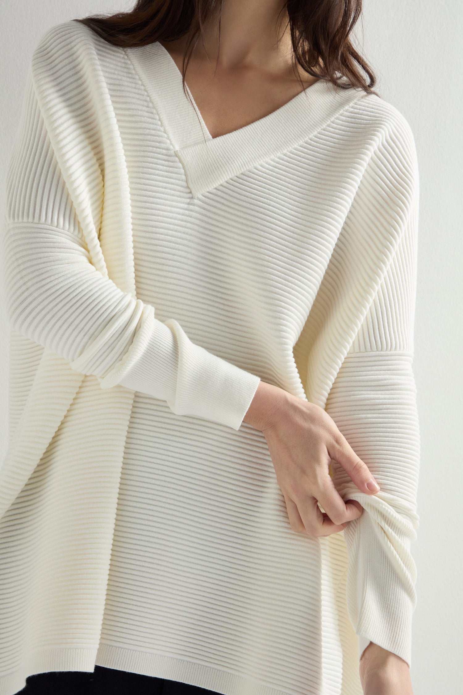 V Neck Ribbed Jumper