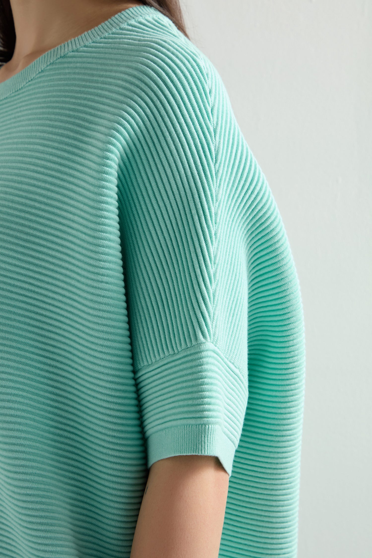 Easy Fit Short Sleeved Ribbed Jumper