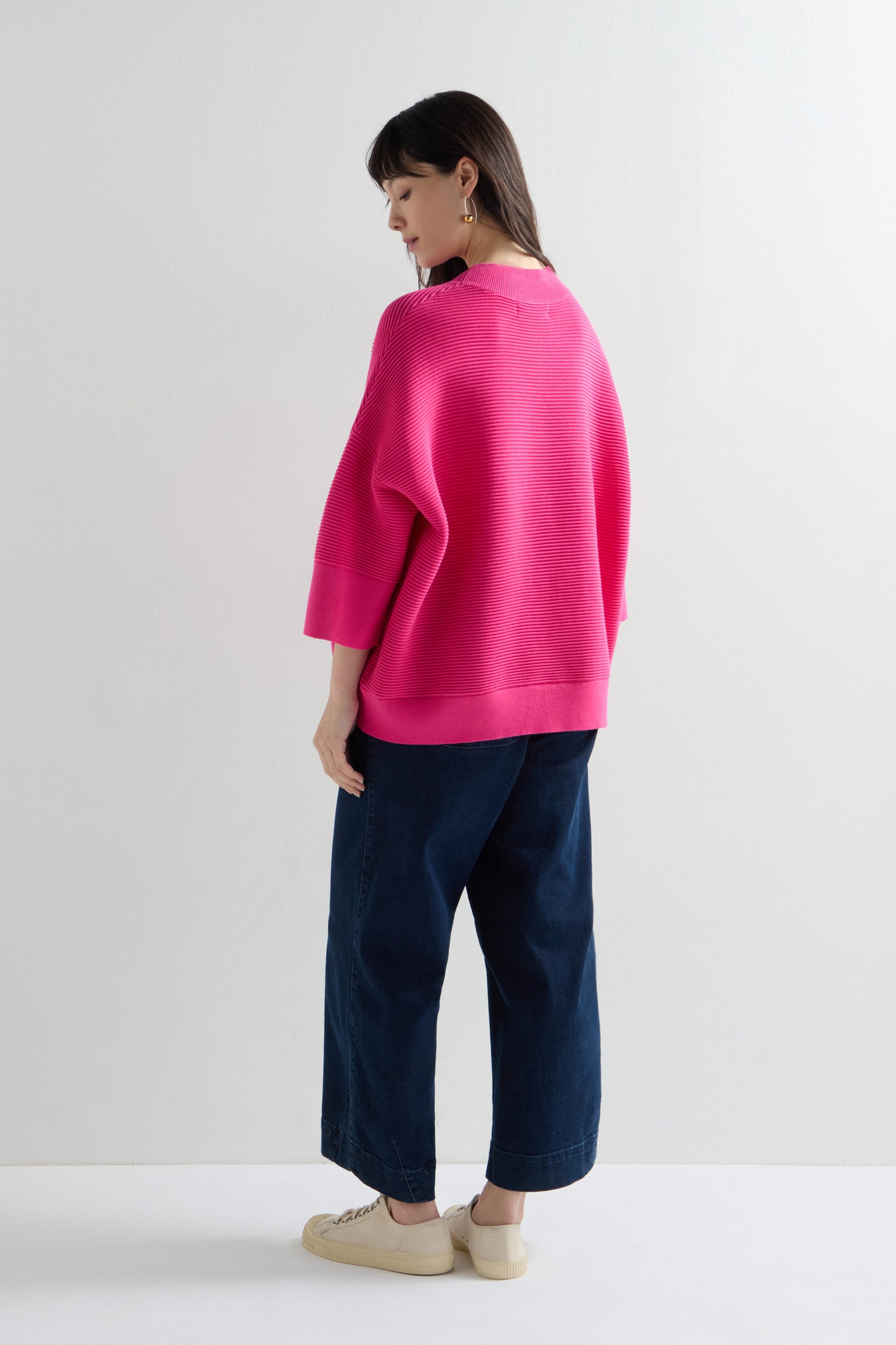 Wide Sleeve Ribbed Jumper