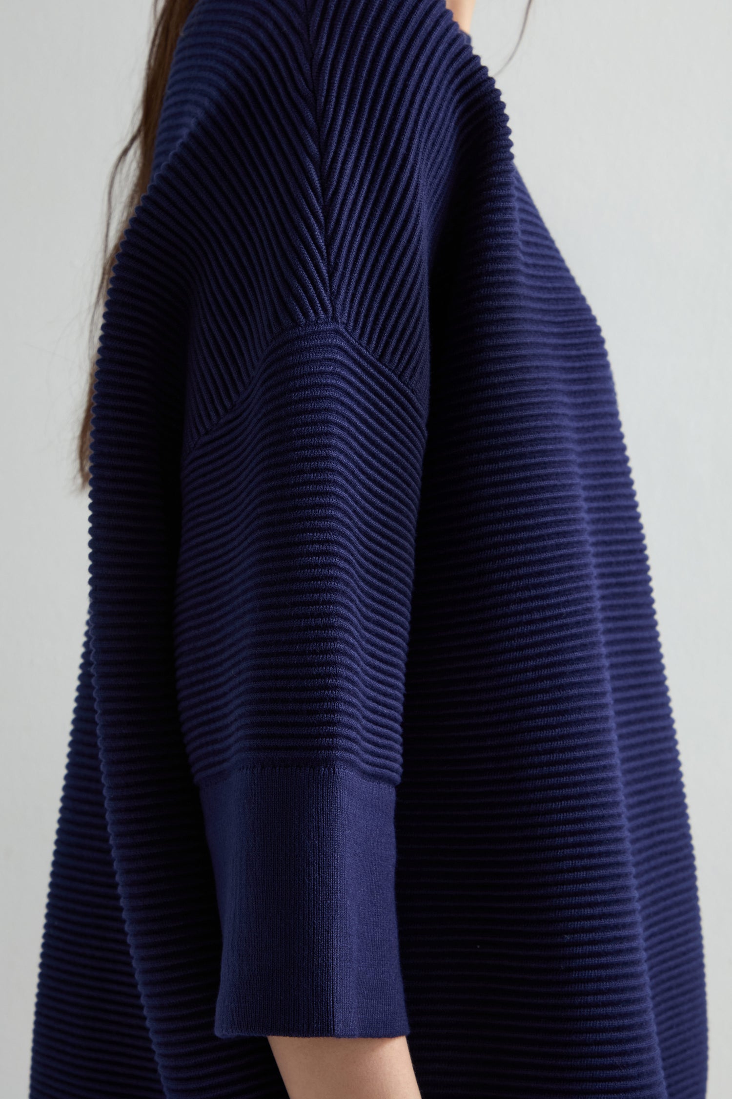 Wide Sleeve Ribbed Jumper