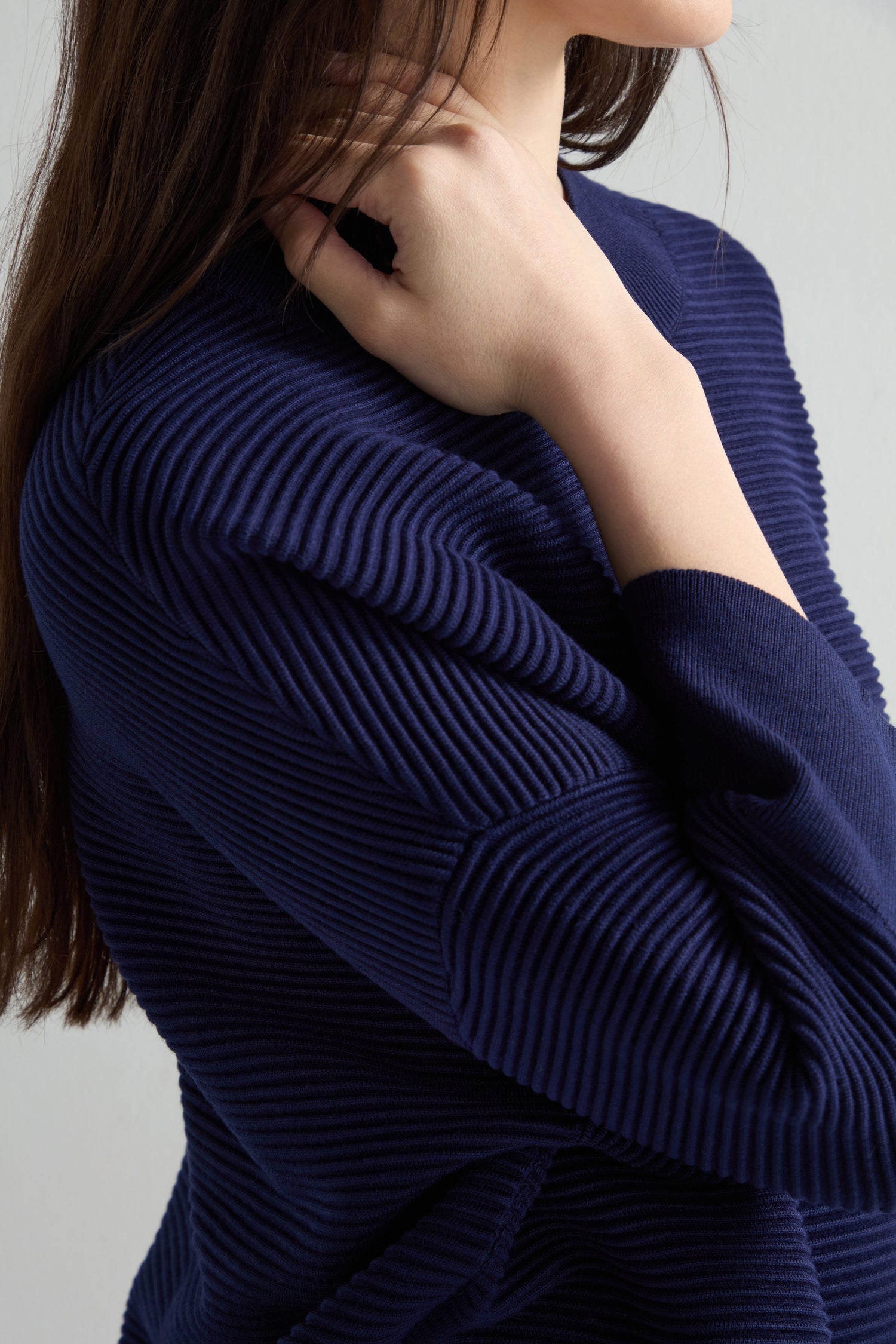 Wide Sleeve Ribbed Jumper