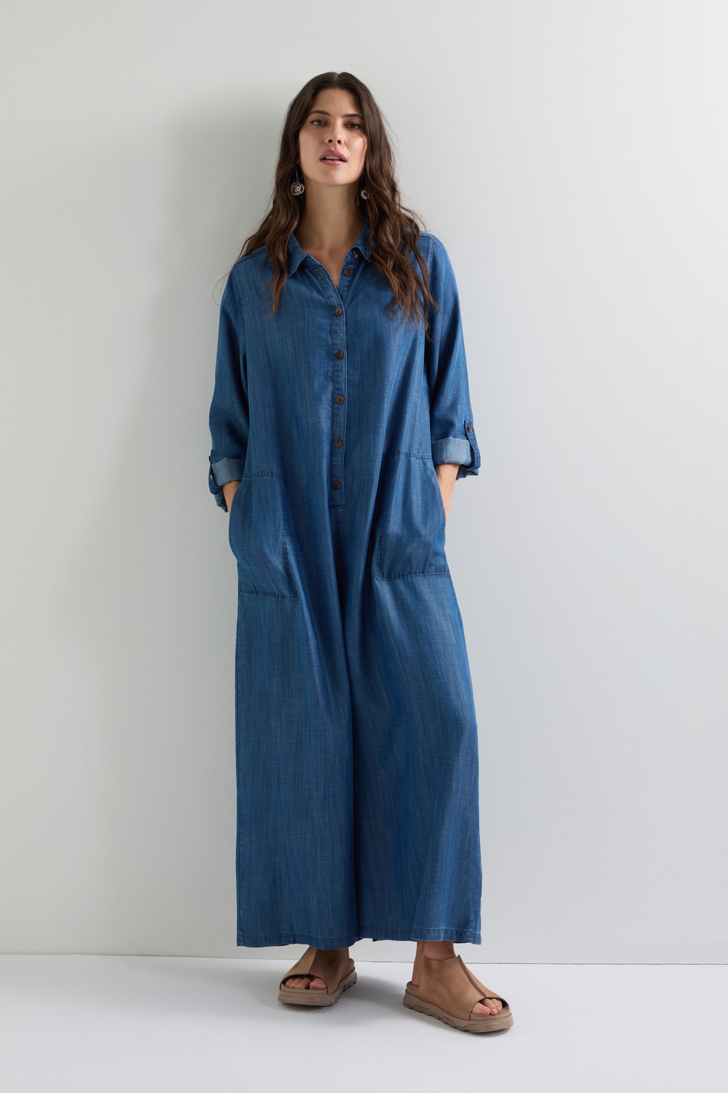 Fluid Denim Jumpsuit