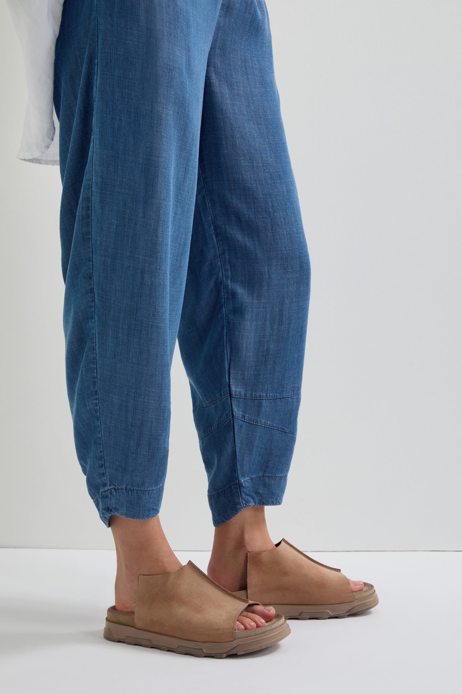 Fluid Denim Bubble Trouser