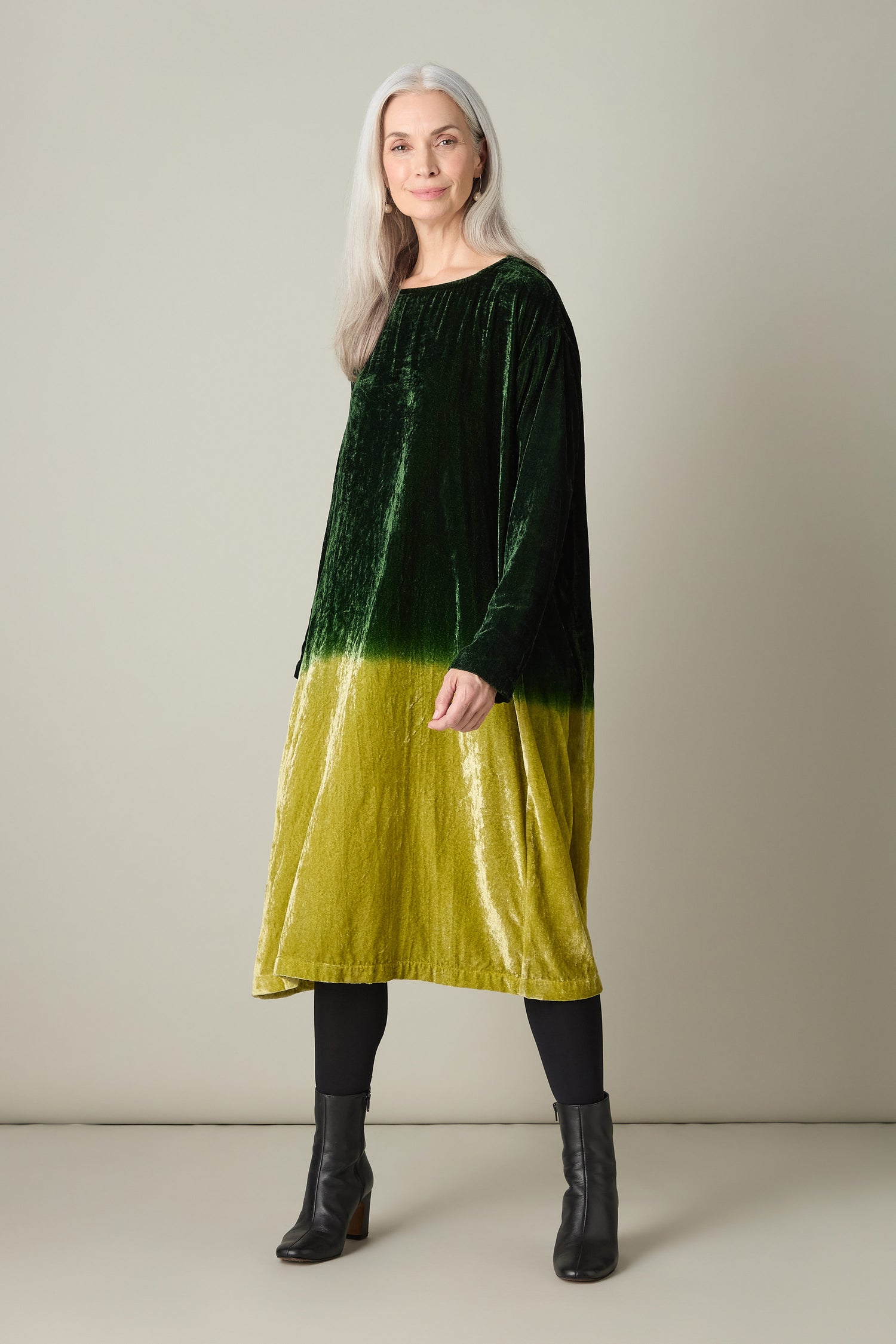 Dip Dye Silk Velvet Dress