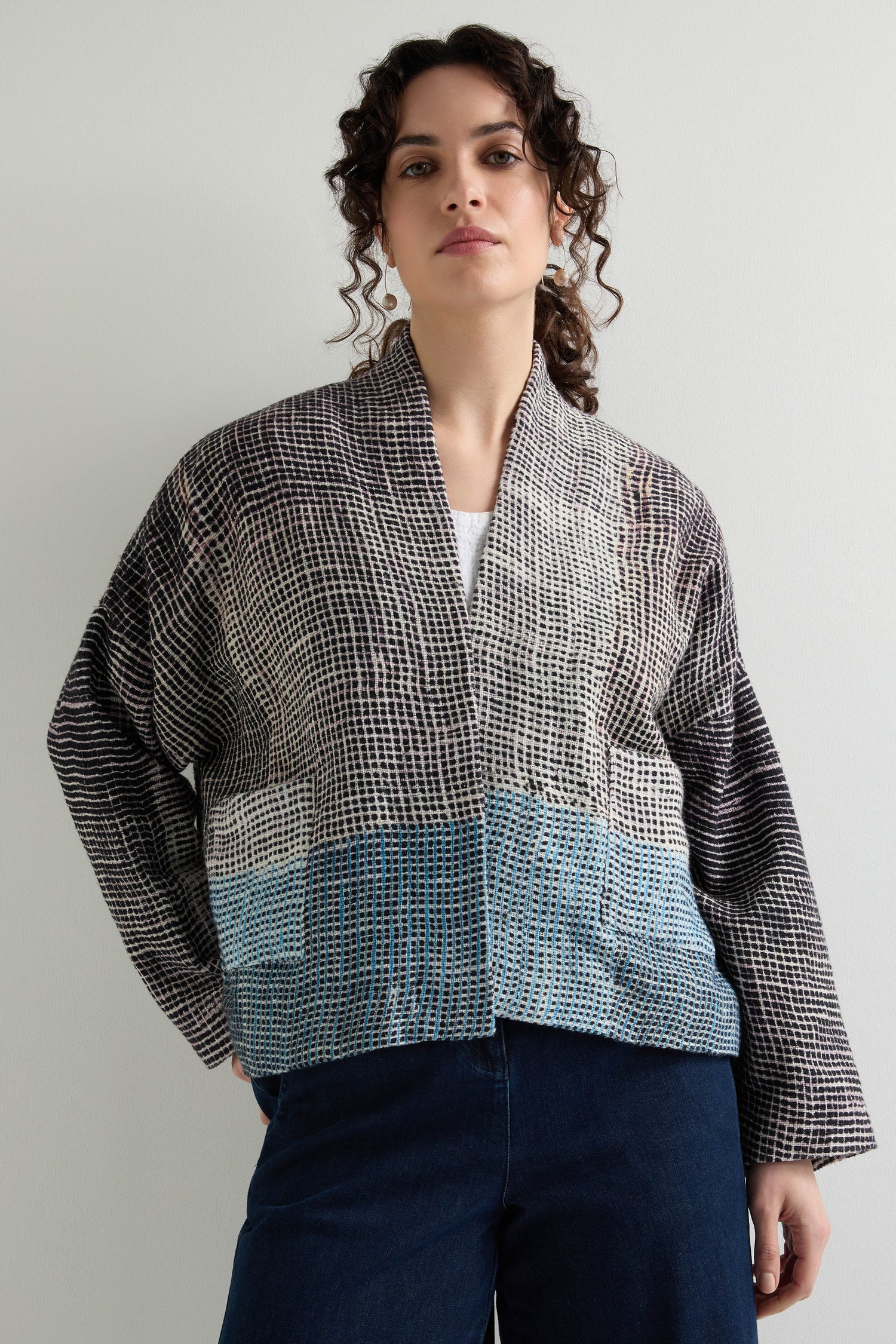 Cotton Micro Check Jacket