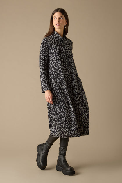 Herringbone Jersey Jacquard Dress