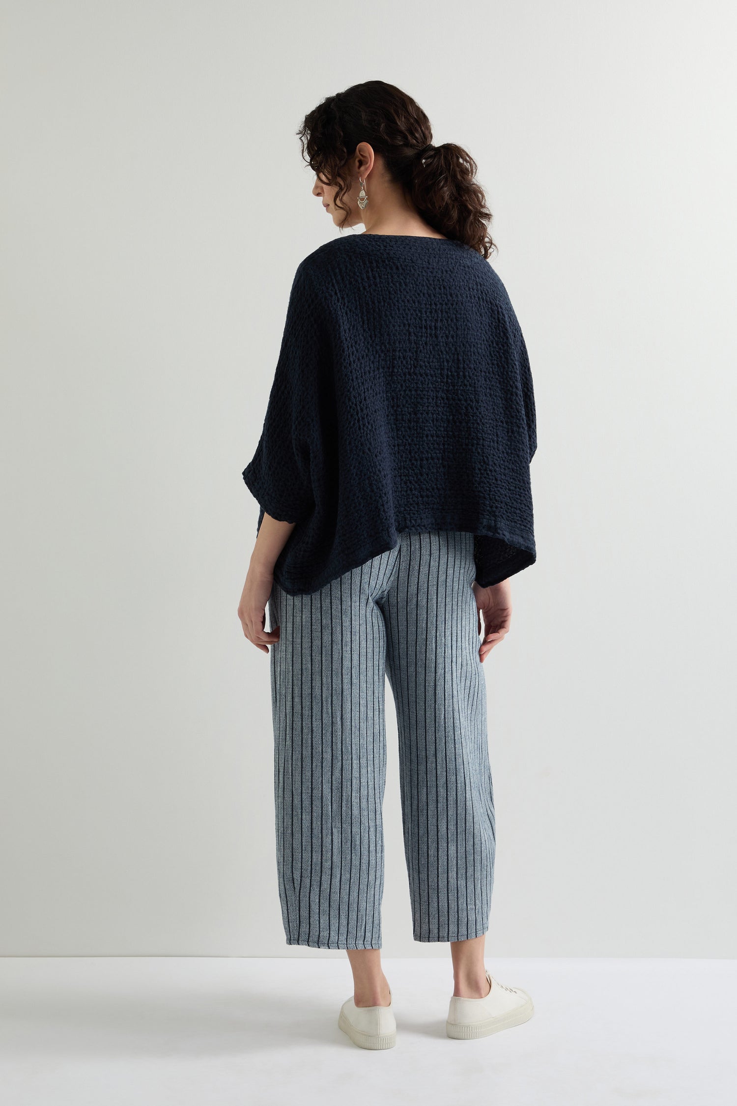 Linen Viscose Stripe Bubble Trouser