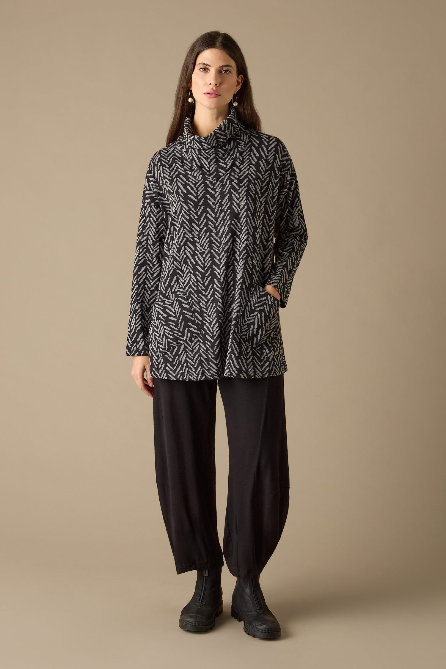 Herringbone Jersey Jacquard Top