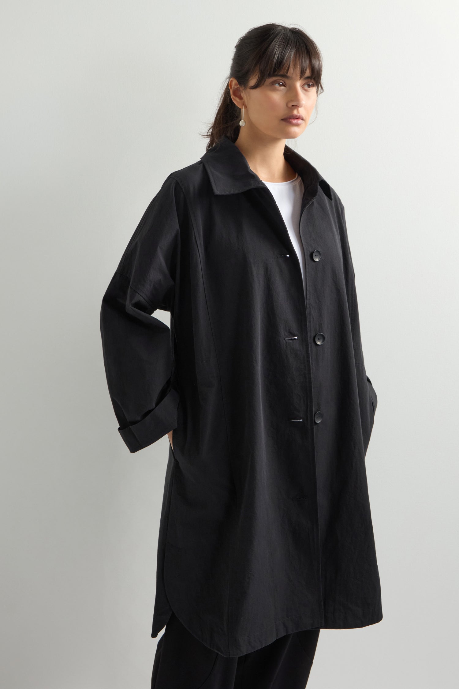 Collared Flared Raincoat