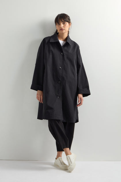 Collared Flared Raincoat