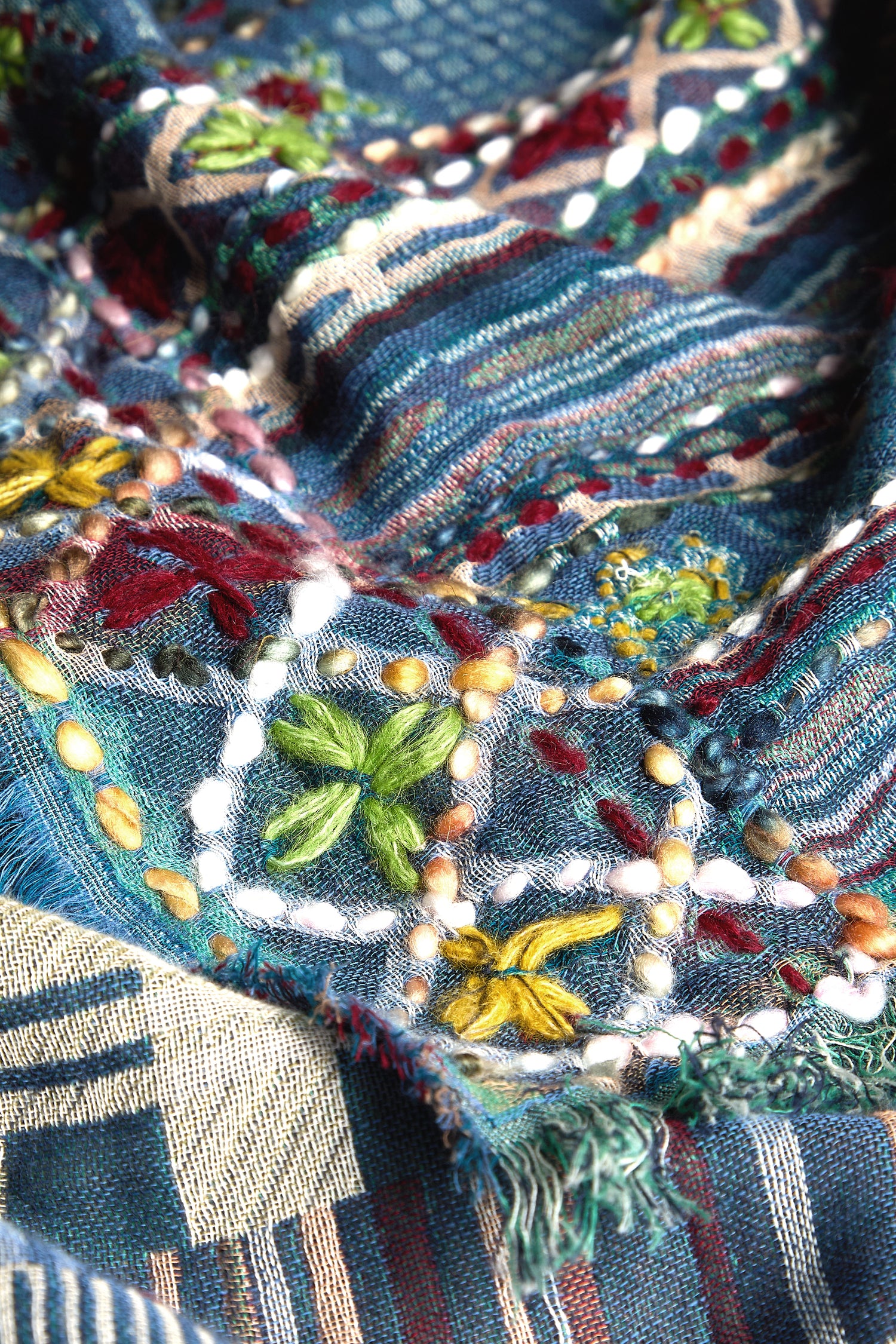 Embroidered Cotton Shawl