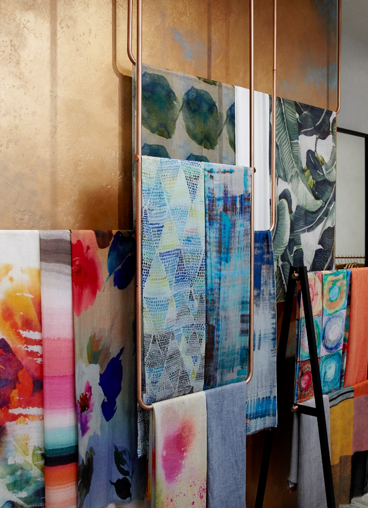 large fabric hanging in a sahara shop front